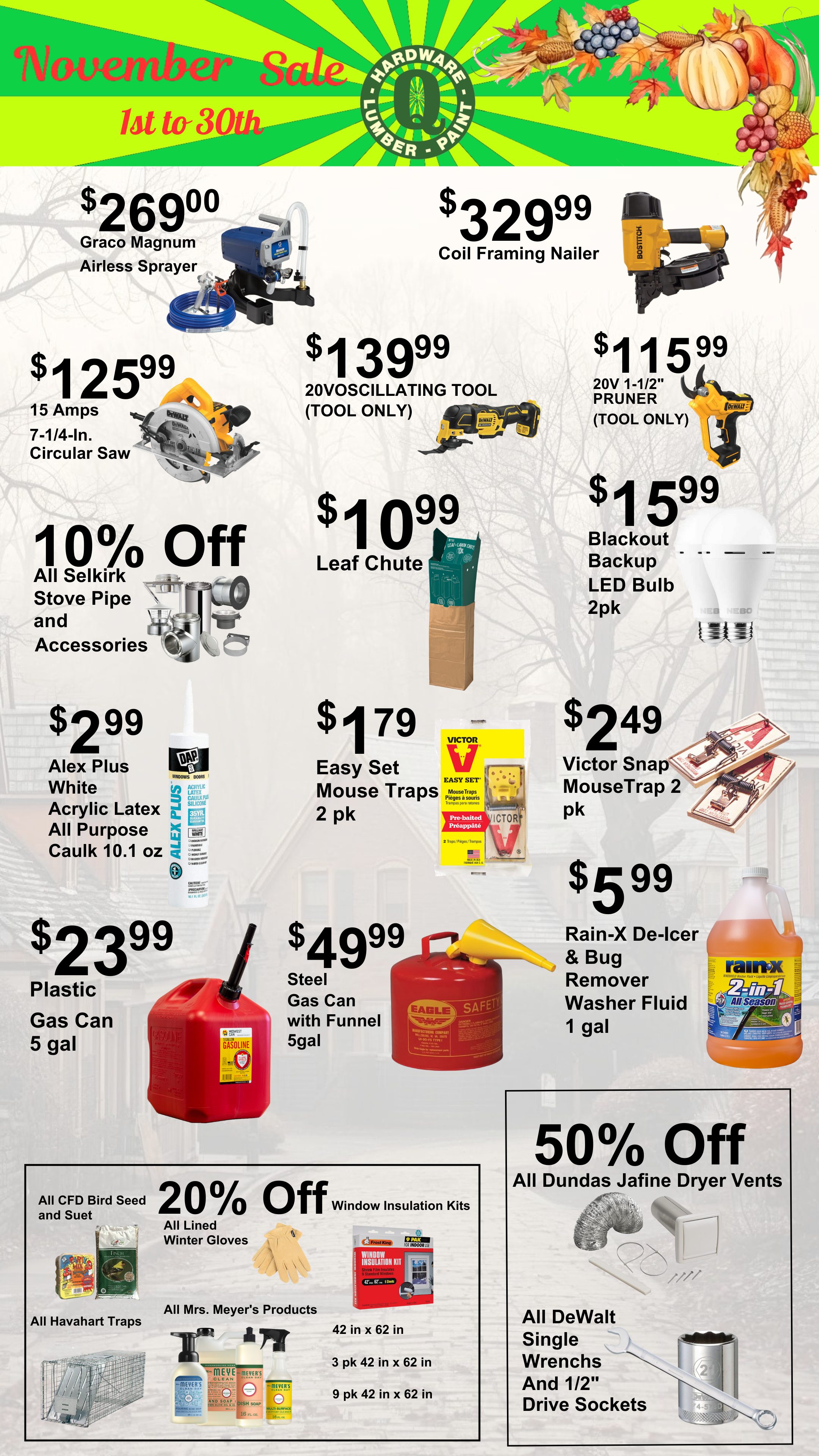 Items on Sale in November